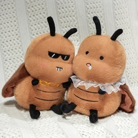 Peluche fantaisie en forme de cafard moelleux avec lunettes de soleil à nœud et dentelle, idéale pour les enfants, cadeau amusant pour les fêtes de fin d'année