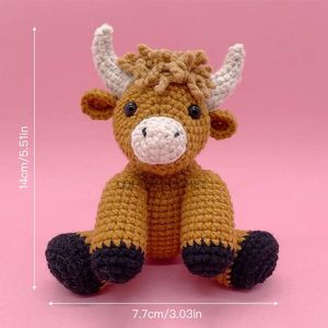 Highland bò người mới bắt đầu Amigurumi Crochet Starter Kit 2pcs dễ dàng đan Set cho trẻ em người lớn Thú nhồi bông đồ chơi Step-By-Step - Product Image 2