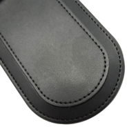 Étiquette de bagage en cuir noir personnalisée de qualité supérieure avec anneau de suspension et rabat en cuir PU, accessoires de voyage, fournisseur d'usine