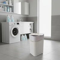 Panier à linge pliable multifonctionnel en bambou tissé, anti-poussière, écologique, moderne, pour le salon, Girida