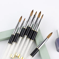 Pinceau à ongles professionnel 2026 en poils de vison 100% Kolinsky pour le dessin et la peinture des ongles, vente en gros