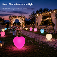 COOLQING Vente en gros de lampes LED RGB pour l'aménagement paysager, étanches IP65, certifiées CE, télécommandées, pour Noël, Halloween, mariage, maison, jardin, en forme de cœur