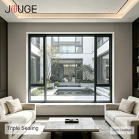 JOUGE Fenêtre en aluminium pour appartement de luxe, quincaillerie dissimulée 95c, épaisseur de paroi 1,8 mm, bande de 44 mm pour l'architecture haut de gamme