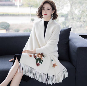 Wholesale 2022 latest ladies long imitated wool scarves fashion design printed plush shawl