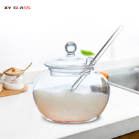 Pot de nourriture de stockage de cuillère à épices en verre thermique de cuisson en borosilicate de qualité supérieure