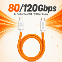Câble Thunderbolt 5 80 Gbps USB-C 120 Gbps Câble de données 240 W PD 3.1 Certifié 8K Câble Thunderbolt 5 Pro pour station d'accueil d'ordinateur portable
