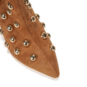 <span class=keywords><strong>Bottines</strong></span> en daim <span class=keywords><strong>cloutées</strong></span> pour femmes bout pointu talon bloc confortable sans lacet solide pour soirée automne hiver - Product Image 5