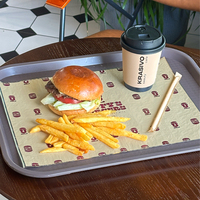 Papier d'aluminium imprimé sur mesure, jetable, imperméable et résistant à la graisse, pour l'emballage de hamburgers et de snacks, avec logo