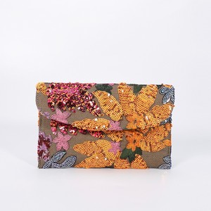 High-end Women's Envelope Bag <b>Sequin</b> Embroidered Woven Cover Closure Summer <b>Handbag</b> - Product Image 1