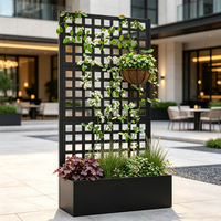 Jardinière en acier galvanisé avec treillis, jardinière surélevée en métal pour extérieur, panier suspendu, décoration commerciale pour hôtels et aménagements paysagers
