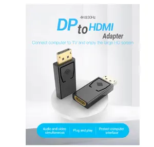 מכירה לוהטת 4k displayport כדי hdmi מתאם זכר Dp ל-hdmi נקבה וידאו אודיו Uhd ממיר עבור מחשב מקרן Displayport כדי HDMI 4K