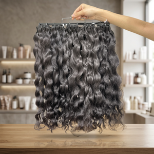 Extensions de cheveux naturels bouclés Mayflower, cheveux humains indiens Remy, double trame, pointes pleines, teintables toutes couleurs, tissage MK VVK 100g - Product Image 3