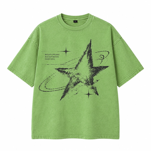 Camiseta de Corte Cuadrado Personalizada con Estampado Gráfico Extra Grande, Camiseta Urbana de Manga Corta para Marcas de Ropa de Marca Privada - Product Image 3