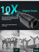 10x Zoom Mendukung Perekaman Foto dan Video Monokuler R7 HD Perangkat Penglihatan Malam Digital Inframerah Serba Hitam untuk Hewan