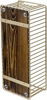 Panier en fil métallique de couleur laiton avec fond en bois massif, organisateur de rangement pour réservoir de toilettes de salle de bain