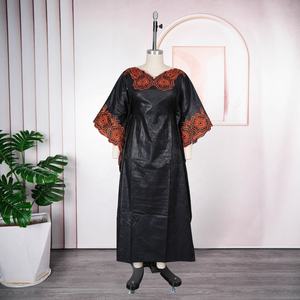 Conjunto de vestido Boubou <span class=keywords><strong>Mama</strong></span> elegante de Material Floral tradicional africano con bufanda vestidos Maxi bordados de dos piezas para mujer K1056 - Product Image 3