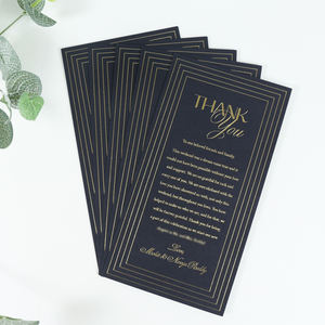 Hiện đại hình chữ nhật vàng và đen đám cưới giấy menu sang trọng lời chào thẻ cảm ơn bạn lưu thẻ ngày - Product Image 1
