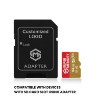 Carte mémoire haute vitesse U3 personnalisée en vrac 64 Go 128 Go 8 Go Carte TF 16 Go 32 Go Cartes SD pour caméras de surveillance