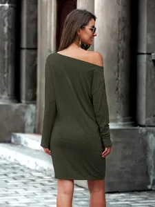 Nuovo Abito Estivo OEM con Collo Asimmetrico e Tasca Nascosta, Vestito Plus Size per Club Notturni, Abbigliamento Sexy da <span class=keywords><strong>Donna</strong></span>, Abito Casual - Product Image 4