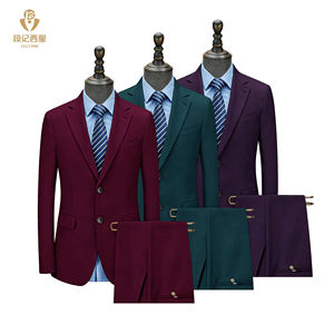 Usine OEM ODM, vente en gros de costumes pour hommes, blazer et veste, bleu marine, TR, double boutonnage, laine/soie, coupe ajustée, <span class=keywords><strong>costume</strong></span> d'affaires - Product Image 1