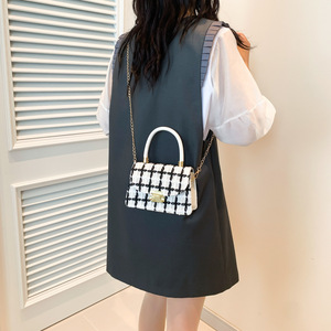 Bán buôn Thiết kế túi xách Vai Túi Xách Hàn Quốc Mini túi sang trọng Messenger kẻ sọc Mini Túi - Product Image 4