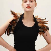 Châle décoratif en fausse dentelle style gothique, doux et coloré, avec plumes, taille personnalisée, confortable pour mariage, cosplay et fête