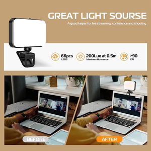 Mini anneau lumineux portable 66 LED pour photographie, vidéo, téléphone, ordinateur portable et selfie, avec clip - Product Image 5