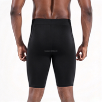 Shorts de compression sans coutures pour hommes avec cordon de serrage, respirants, séchage rapide, couche de base avec poche pour la course et l'entraînement