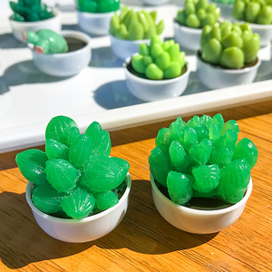 Mini Cactus en Résine Colorée, Plante Artificielle en Pot – Jouet Unisexe en Plastique Anti-Stress à Presser - Product Image 3
