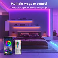 Tsinye Led Light Strip Kit de bande lumineuse contrôlée par téléphone intelligent sans fil WiFi Compatible avec les systèmes Android et iOS