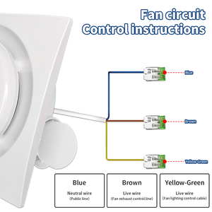 Ventilateur <span class=keywords><strong>extracteur</strong></span> électrique blanc en plastique pour <span class=keywords><strong>salle</strong></span> <span class=keywords><strong>de</strong></span> <span class=keywords><strong>bain</strong></span> et cuisine <span class=keywords><strong>avec</strong></span> lumière LED et roulement à billes, à fixation au plafond - Product Image 5