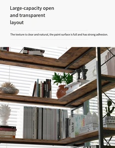 Rak Sudut 5 Tingkat Komersial dengan Rangka Logam dan Rak Kayu untuk Pajangan Toko Kafe, Ritel, dan Grosir Hotel - Product Image 3