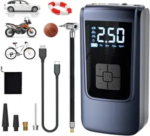 Điện kép 7.4V/12V Xe Tire Inflator LED ánh sáng 6000mAh xách tay điện Máy nén khí