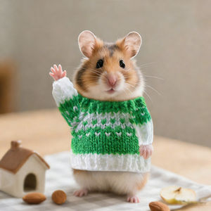 Pull de Noël pour hamster - Vêtements pour animaux de compagnie en coton tricoté mignon et mini, chaud et respirant pour les petits animaux - Product Image 2