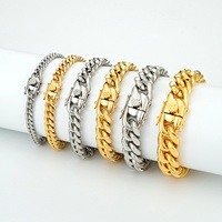 Chaîne cubaine Miami personnalisée plaquée or 18 carats, collier tendance hip-hop en acier inoxydable pour homme, mariage ou cadeau
