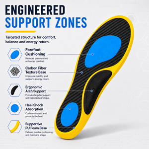 Custom Pu Foam <b>Insoles</b> logo Gold Performance Carbon Fiber Jumping Shoe <b>Insole</b> Board for Football Shoes - Product Image 2