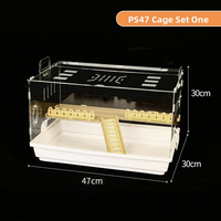 Cage à hamster en acrylique, style maison dorée, à double étage, design personnalisable, enclos avec plateau, utilisation intérieure/extérieure, toutes saisons