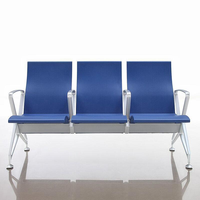 Chaises de réception d'hôpital, bancs d'attente d'aéroport, banc public 3 places de haute qualité avec rembourrage en mousse PU, sièges d'attente