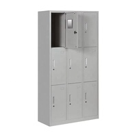 Casier en acier moderne à 9 portes, armoire à dossiers en métal à 3 niveaux pour la maison, le bureau, les écoles, les étudiants, les gymnases, les hôpitaux, le salon