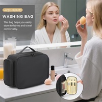 Sac de toilette hygiénique imperméable pour hommes et femmes, écologique, avec crochet pivotant, fermetures éclair robustes, 19 compartiments, léger et pliable
