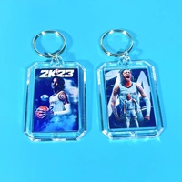 Porte-clés personnalisé Yakelike en acrylique, breloque photo de star de basketball, pendentif imprimé mignon pour accessoires de sac et cadeaux