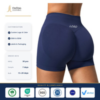 Shorts de sport sans couture en Spandex/Nylon, anti-plis, taille haute, effet push-up, amincissant, pour yoga et fitness, OEM/ODM