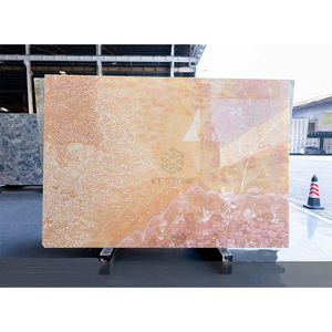 KT STONE Encimeras de Baño de Lujo Retroiluminadas de Ónix Rosa, Azulejos Naturales de Ónix, Losa de Ónix Rosa para Pisos - Product Image 4