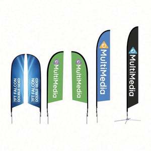 Banderas Publicitarias Portátiles de Aluminio Impresas Personalizadas, Banderas de Playa con Base en Forma de Cruz, Banderas Voladoras - Product Image 3
