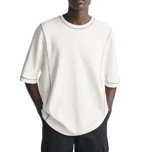 T-shirt personnalisé pour homme, 300 g/m², poids lourd, col rond, épaules tombantes, 100 % coton, streetwear, t-shirt oversize pour homme - Product Image 1