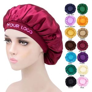 Wholesale Custom With Logo Satin <b>Bonnet</b> <b>Hair</b> Wrap for Sleeping Soft and Comfortable <b>Silk</b> Sleep Cap - Product Image 1