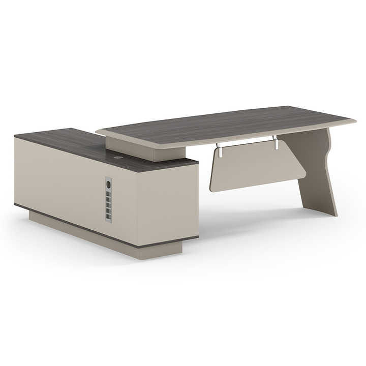 Wooden Executive L Shaped Modular Office Table Luxury Office Supplies