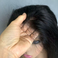 Prothèse capillaire en forme de T avec base en dentelle complète, système à clips pour le front, en cheveux Remy indiens, avec ligne de cheveux invisible, noir naturel, réponse rapide