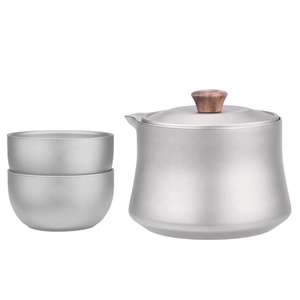 อุปกรณ์เสริม Cam กลางแจ้งถ้วยชาไทเทเนียมชุดแบบพกพาน้ําหนักเบากลางแจ้ง Camping ชาจีนสําหรับการเดินทางเดินป่าตกปลา - Product Image 3