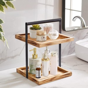<b>Bathroom</b> Storage Rack 2 Tier White Freestanding Shelf For Toiletries And <b>Bathroom</b> <b>Accessories</b> - Product Image 2